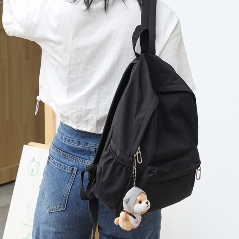 Canvas Backpack Casual - Zaino da donna, tinta unita, per